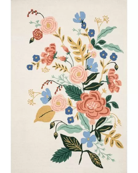 Les Fleurs LES-04 Ivory/Multi 2'3"x3'9" Area Rug