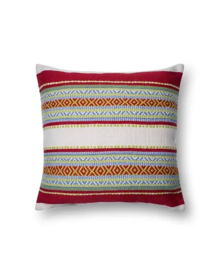 P0213 Red/Multi 22"x22" Pillow