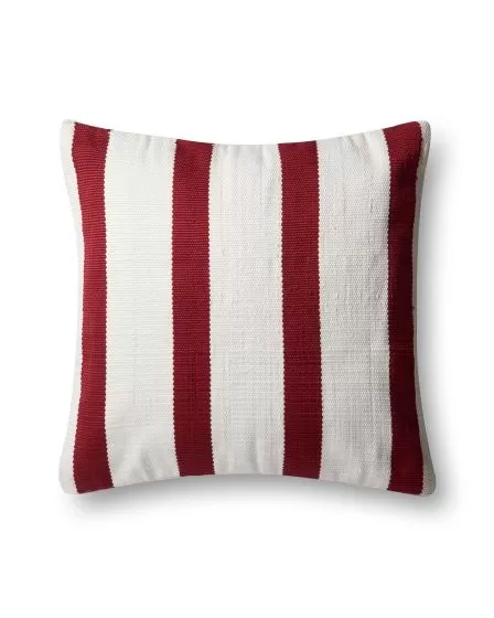 P0507 Red/Ivory 22"x22" Pillow