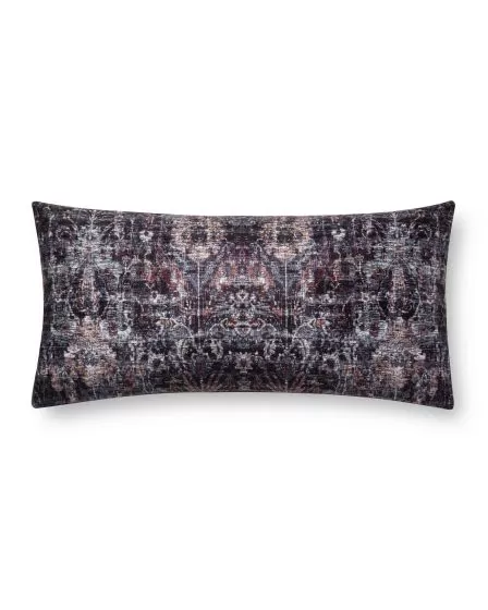 P0686 Black/Multi 12"x27" Lumbar Pillow