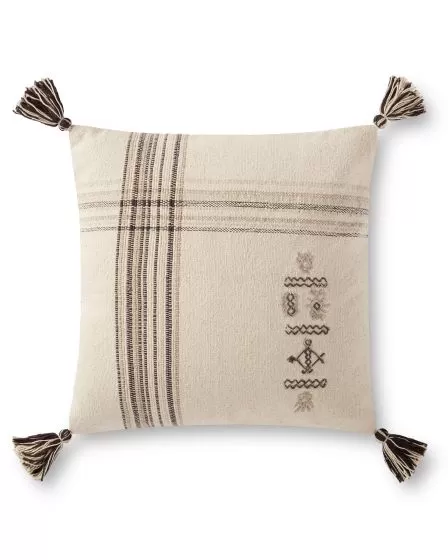 P0929 Natural/Charcoal 18"x18" Pillow