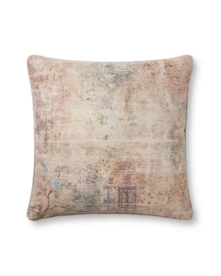PLL0011 Beige/Multi 22"x22" Pillow
