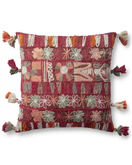 PLL0014 Pink/Multi 22"x22" Pillow