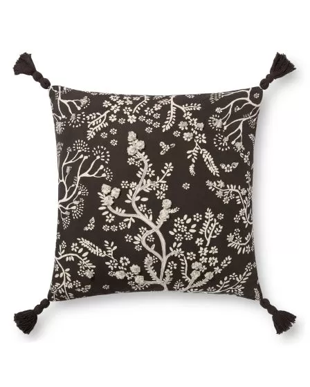 PLL0026 Black/Ivory 22"x22" Pillow