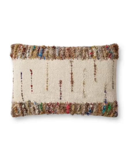 PLL0073 Ivory/Multi 16"x26" Pillow