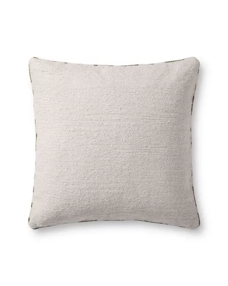 Elara PMH0070 White/Green 22" Pillow