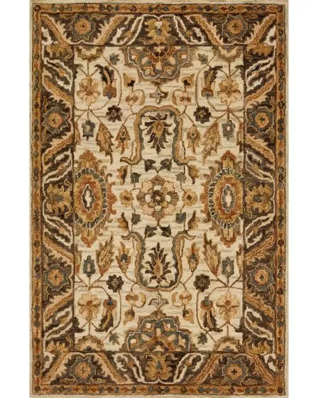 Victoria VK-02 Ivory/Dk Taupe Area Rug