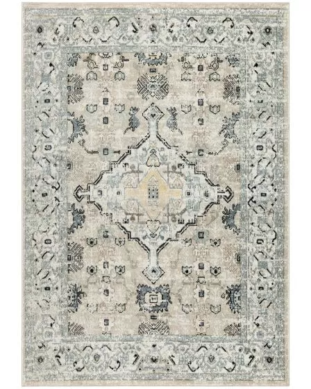 Washable Decor WSD12 Taupe Blue Area Rug