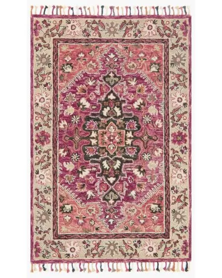 Zharah ZR-05 Raspberry/Taupe Rug