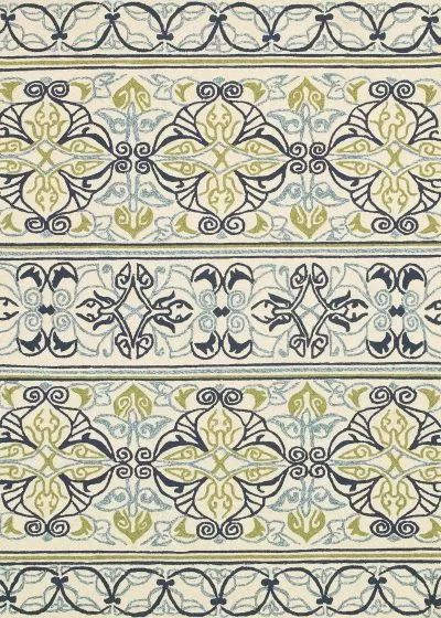 Covington Pegasus Ivory/Navy/Lime Area Rug