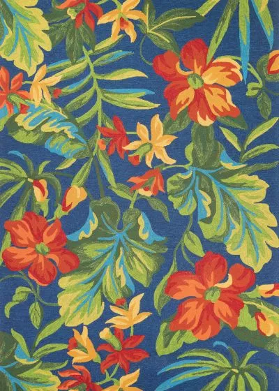 Covington Tropical Orchid Azure/Forest Area Rug