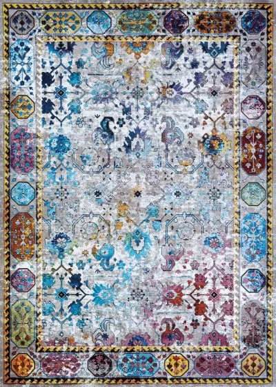 Gypsy Retro Damsel Ivory/Mushroom/Multi Area Rug