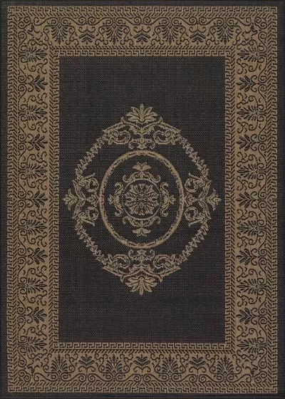 Recife Antique Medallion Black/Cocoa Area Rug