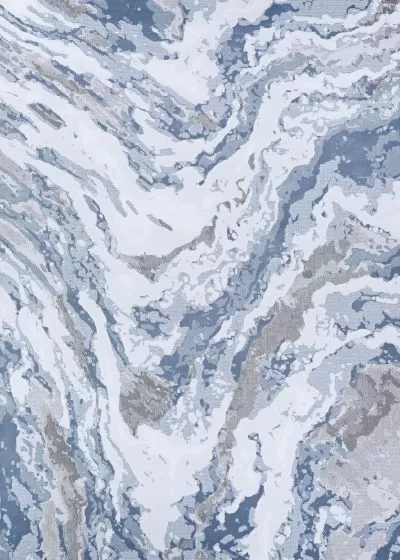 Serenity Abstract Marble Grey/Opal Area Rug
