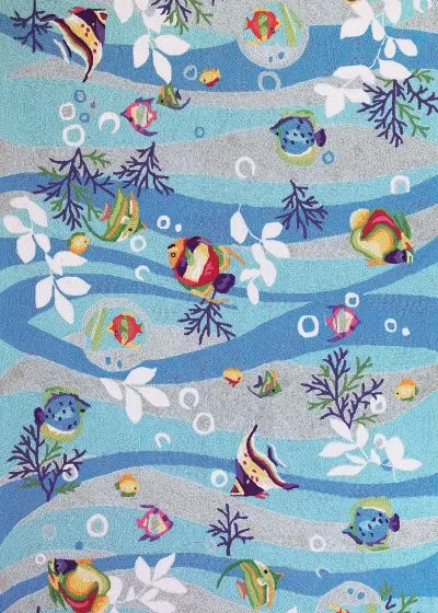 Sonesta 2011 Blue Tropical Fish Area Rug