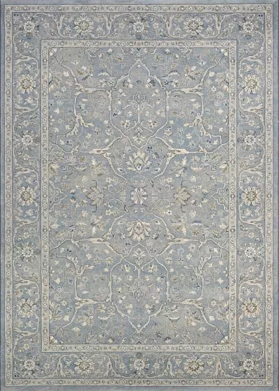 Sultan Treasures Floral Yazd Slate Blue Area Rug