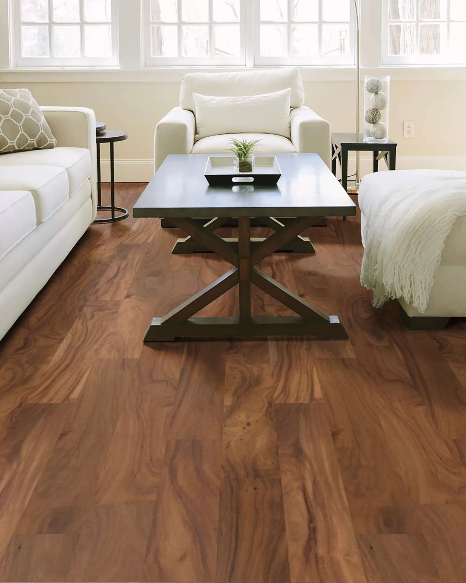 Natural Short Leaf Acacia Wire-Brushed Engineered Hardwood