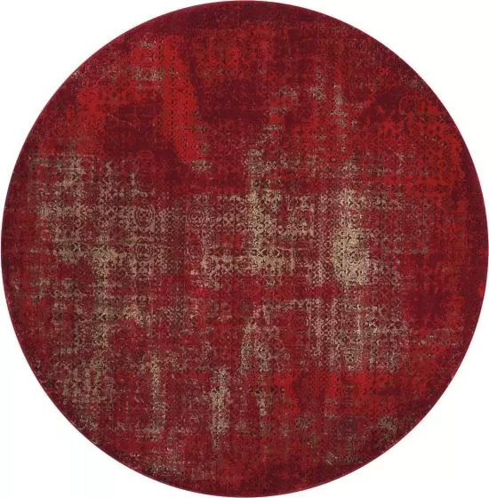 Karma KRM01 Red 5'3" Round Rug