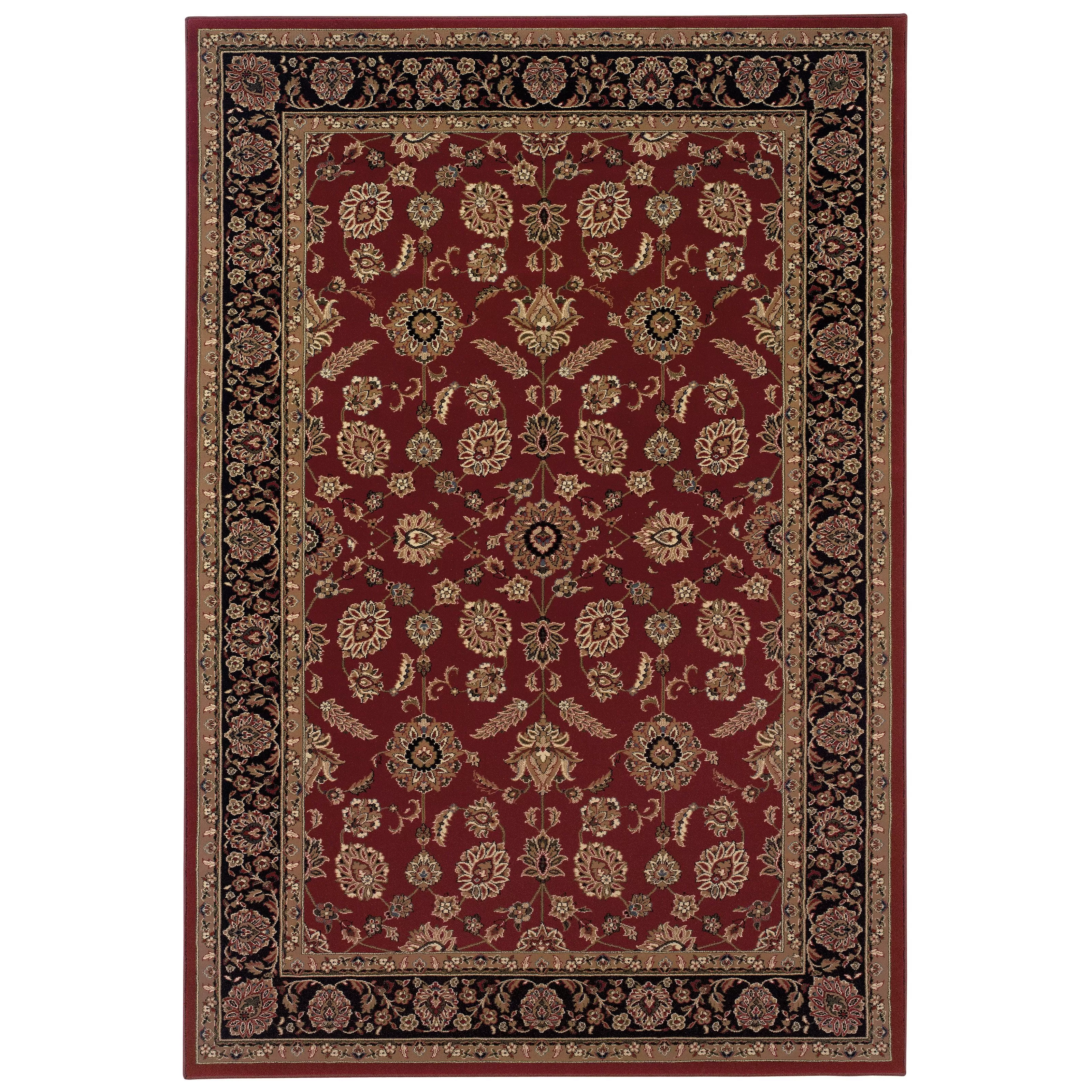 OW Ariana 271c Red/Black Area Rug | Carpet Exchange
