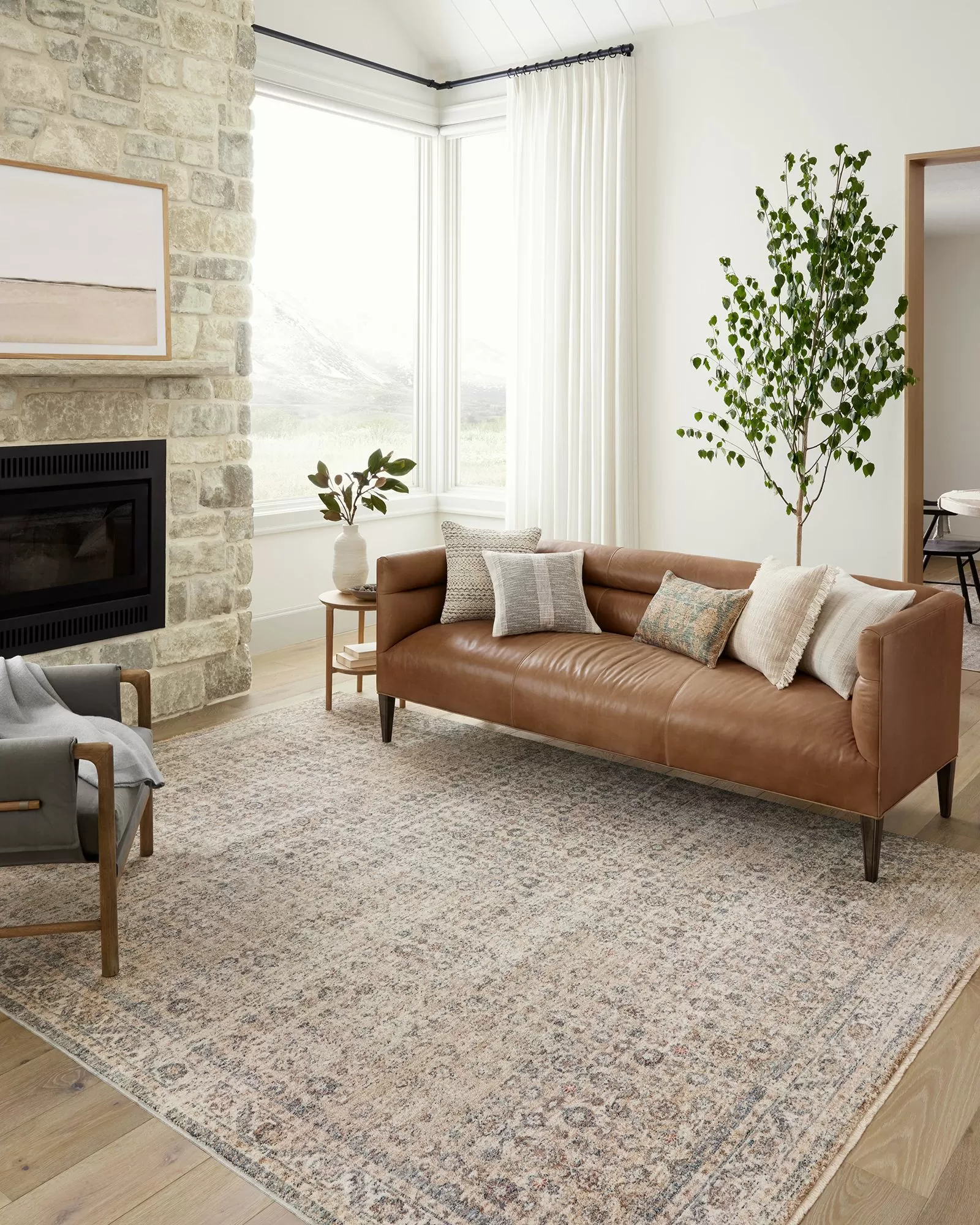 Loloi Blake BLA-04 Beige/Denim Area Rug | Carpet Exchange