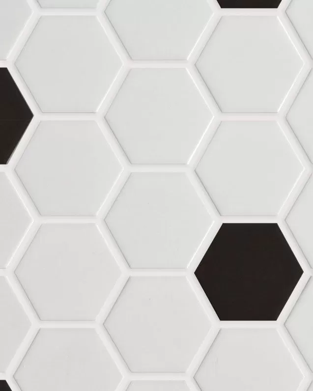 Surface Art Circuit White Black Hexagon | Carpet Exchange