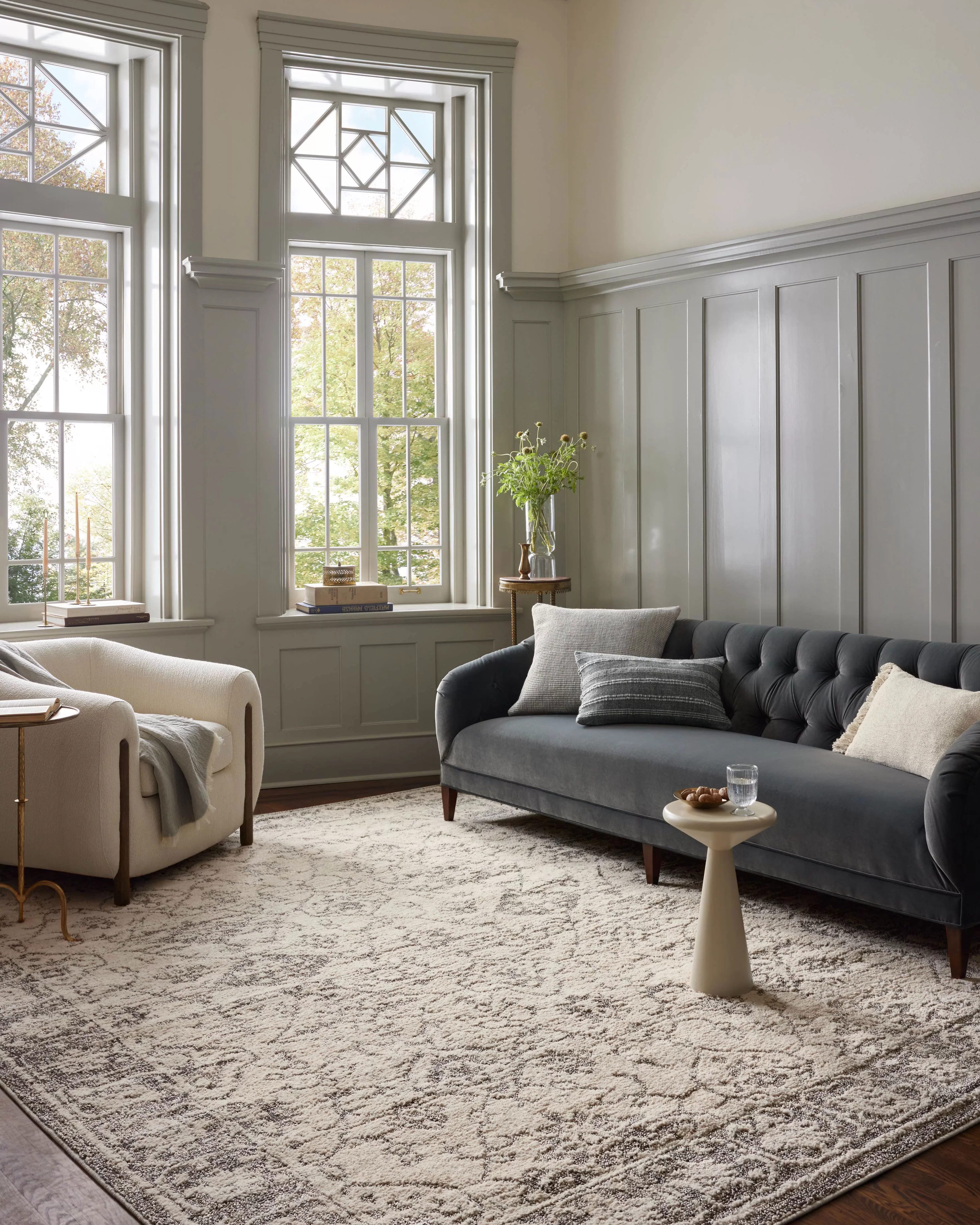 Loloi Gigi GIG-02 Ivory/Stone Area Rug | Carpet Exchange