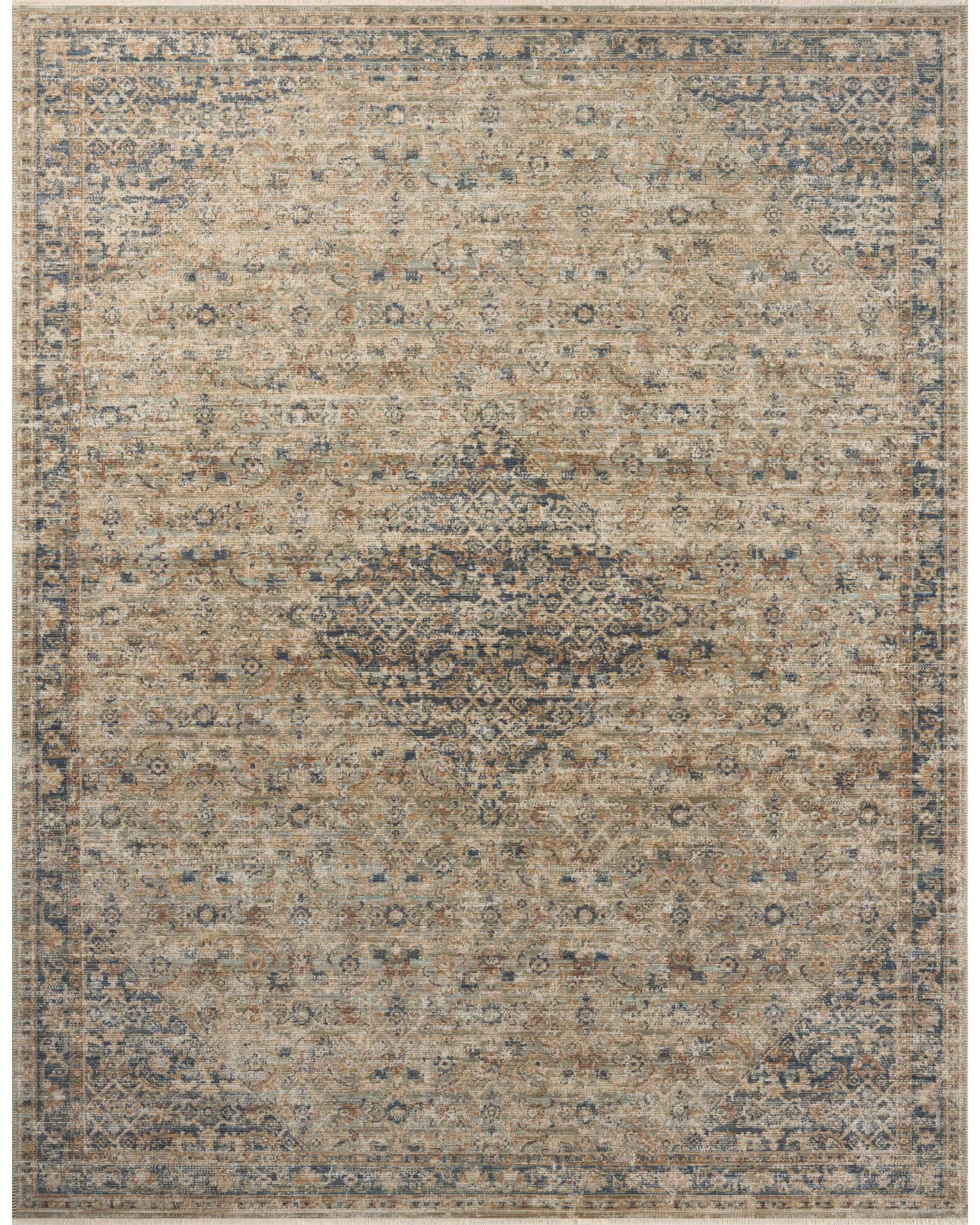 Loloi Heritage HER-08 Sage/Navy Area Rug | Carpet Exchange