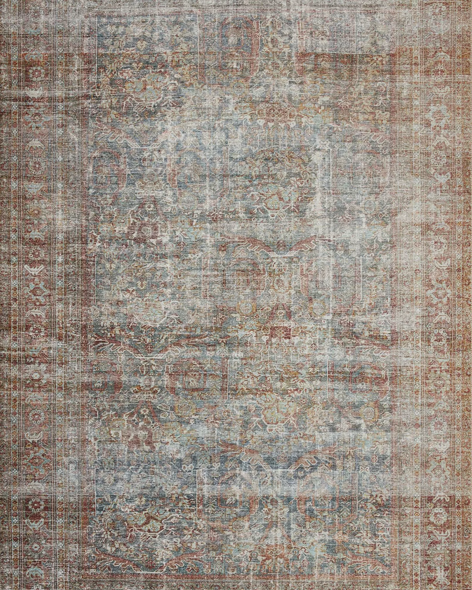 Loloi Jules Jul-05 Lagoon/Brick Area Rug | Carpet Exchange