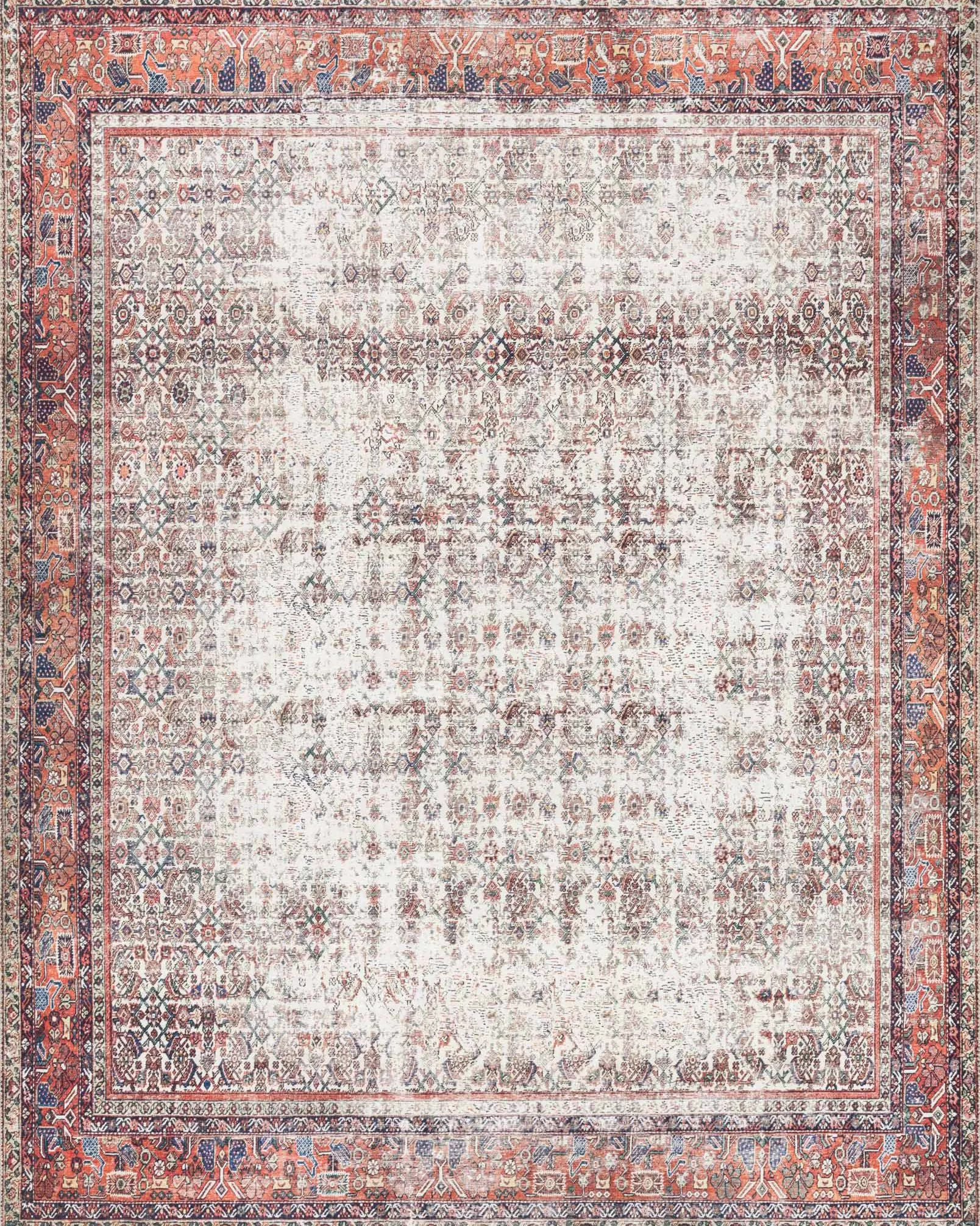 Loloi Layla LAY-12 Ivory/Brick Area Rug | Carpet Exchange