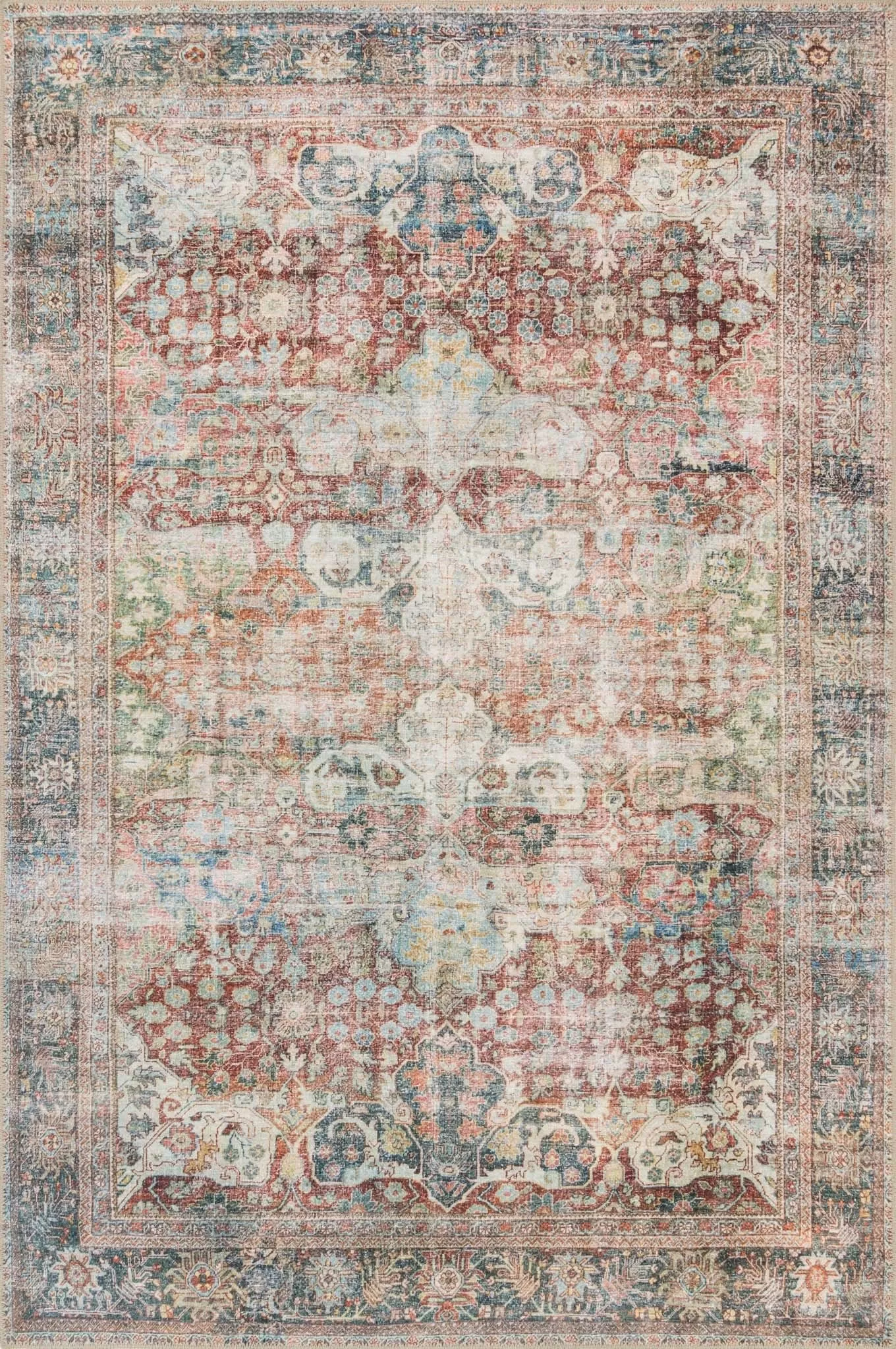 Loloi Loren LQ-14 Brick/Multi Area Rug | Carpet Exchange