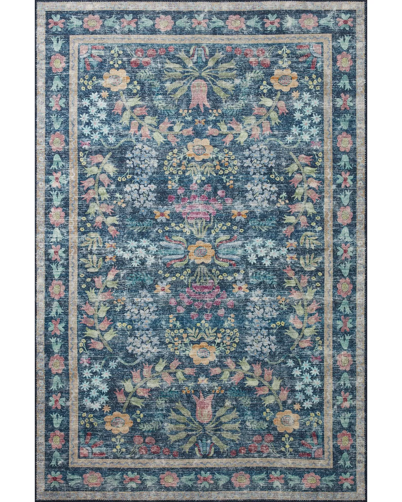 ラグ・カーペット the Apartment blue Lottery Rug Loloi Maison MAO-06 Blue/Multi Area Rug | Carpet Exchange