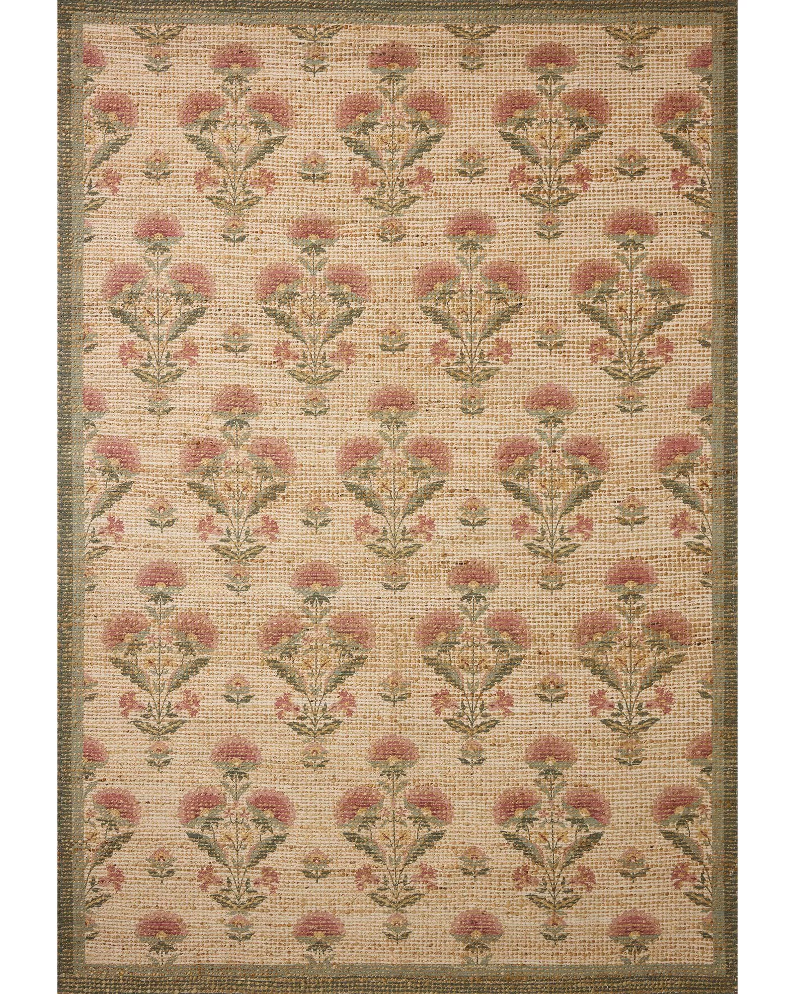 Loloi Rue RUE-01 Sage/Blush Area Rug | Carpet Exchange