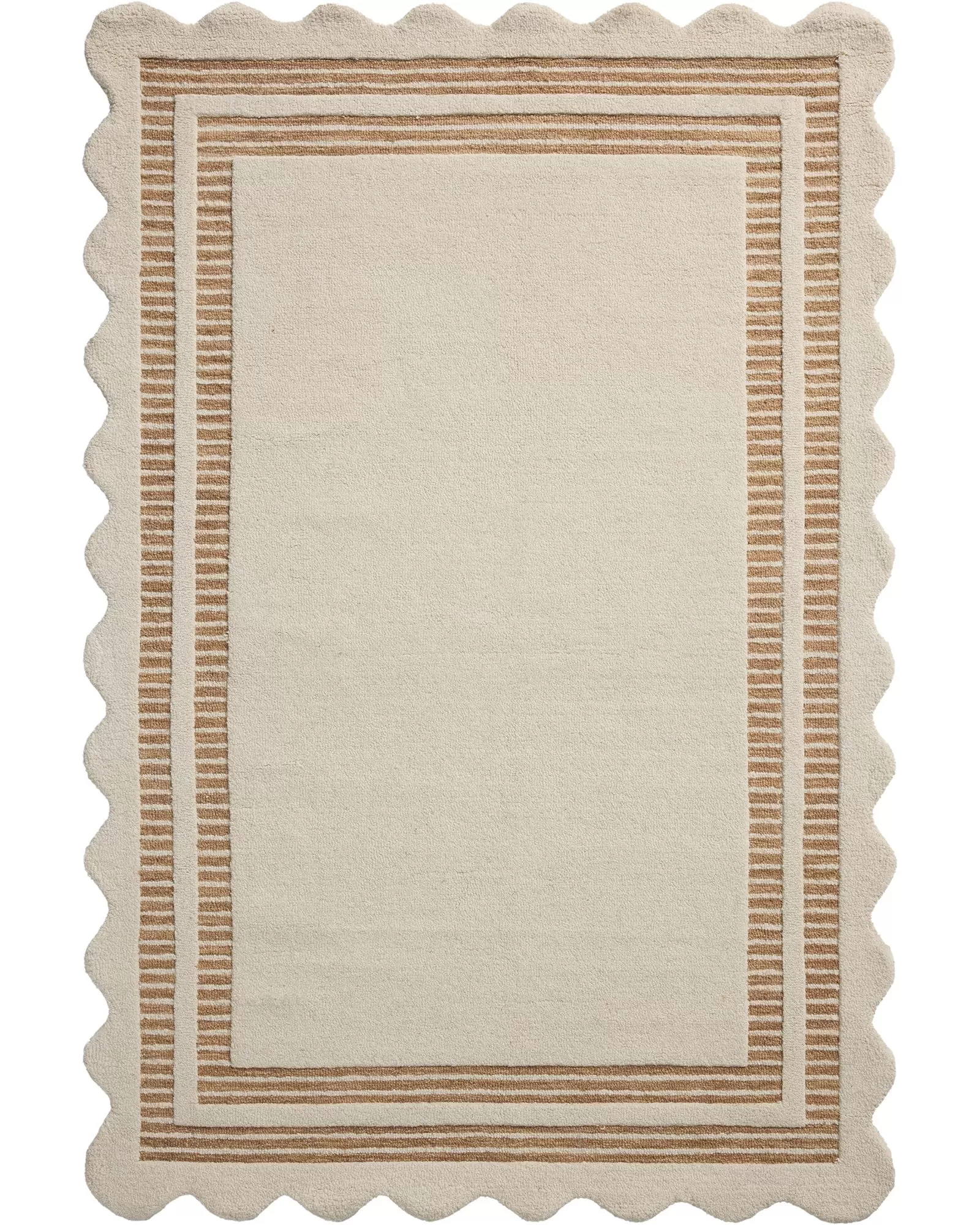 Rady ☆クリーム色ブランケット 142×188 cm Loloi Scottie SCO-01 Ivory/Rust Area Rug | Carpet Exchange
