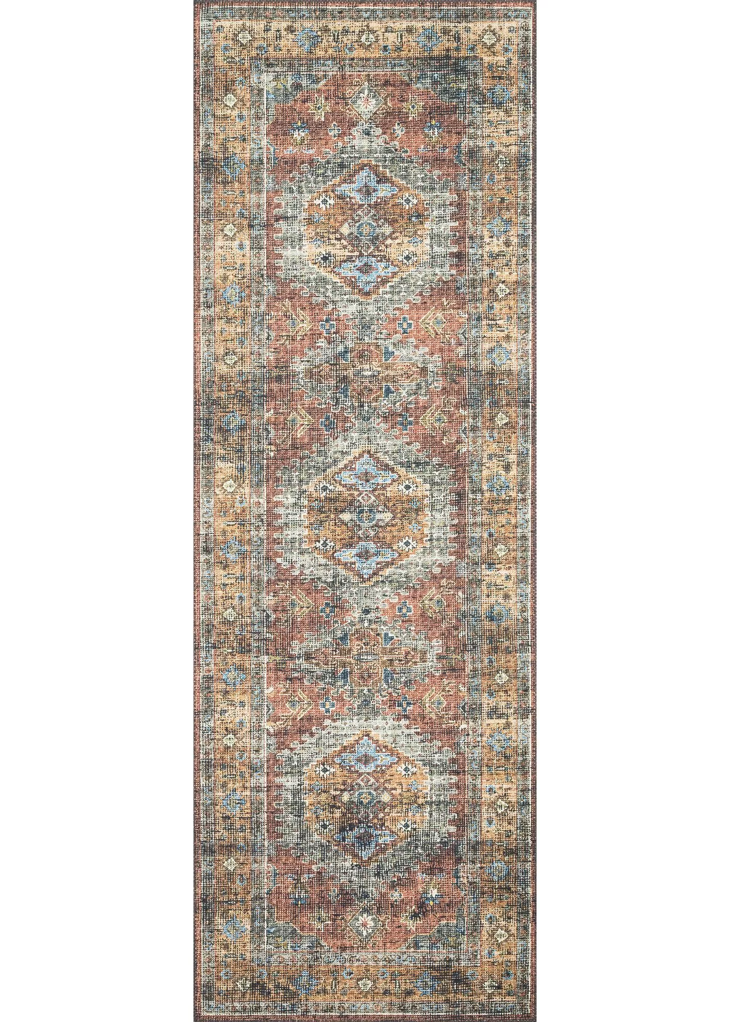 Loloi Skye SKY-07 Terracotta/Sky Area Rug | Carpet Exchange