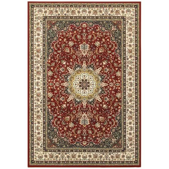 Kashan 119n Red/Ivory Area Rug
