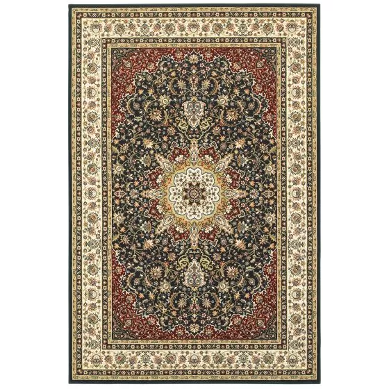 Kashan 119u Navy/Ivory Area Rug
