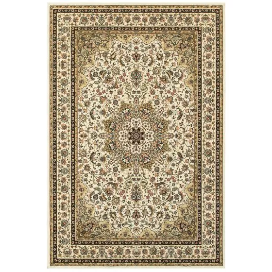 Kashan 119w Ivory/Beige Area Rug