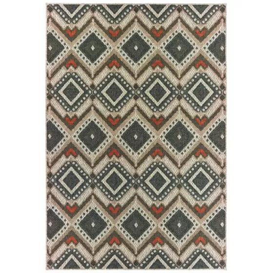 Latitude 2x Grey/Orange Area Rug
