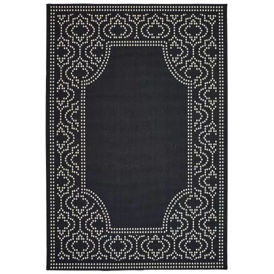 Marina 1247k Black/Ivory Area Rug