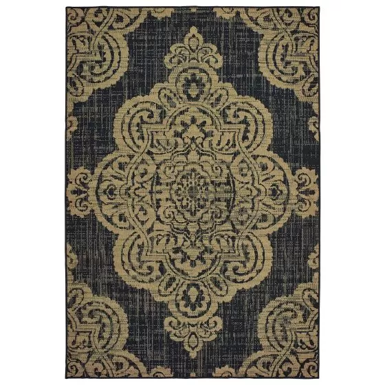 Marina 5929k Black/Tan Area Rug