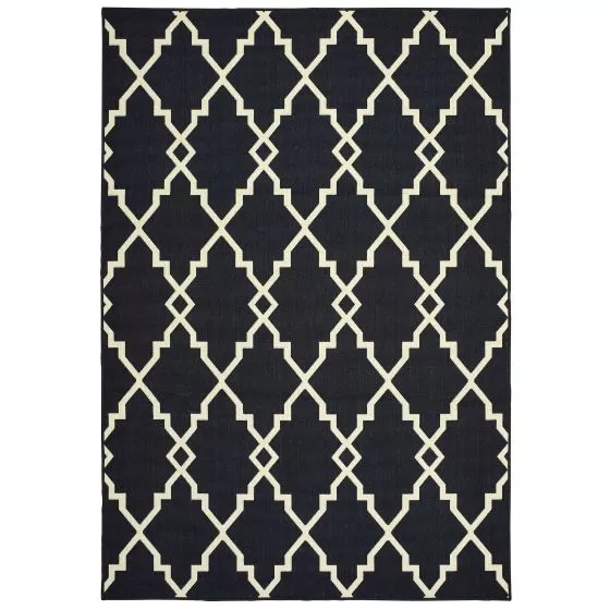 Marina 7763k Black/Ivory Area Rug