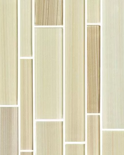 Translucent Fresco Glass Brushed Bamboo Tile