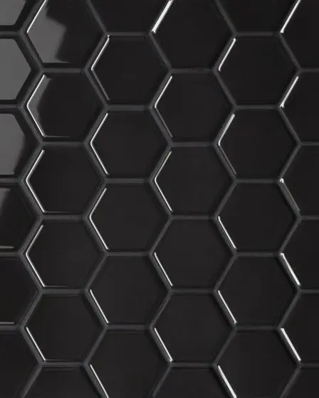 Le Cafe Black Porcelain 2" Hexagon Mosaic Tile 2"x2" Hexagon Mosaic Tile