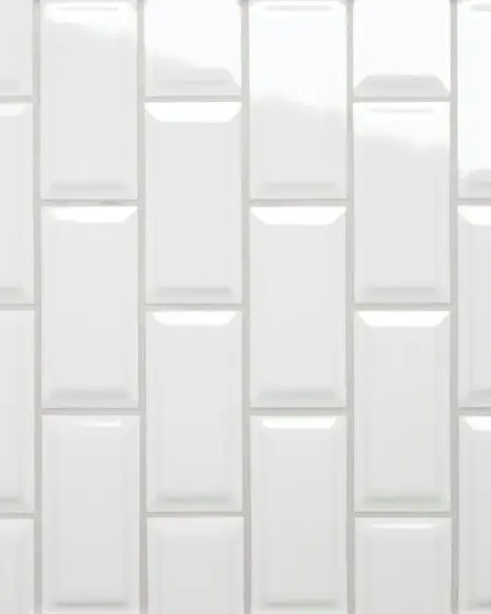 Le Cafe White Porcelain Off Set Mesh Mount Mosaic 2"x4" Tile