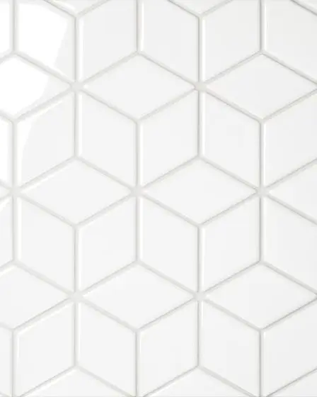 Le Cafe White Porcelain Diamond Mosaic Tile Diamond Mosaic Tile