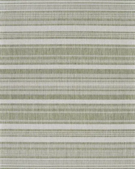 Recife Gazebo Stripe Sage Leaf/Ivory Area Rug