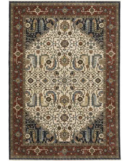 Aberdeen 752w Ivory/Red Area Rug