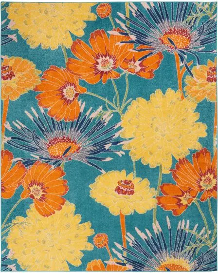 Allur ALR06 Turquoise Multicolor Area Rug