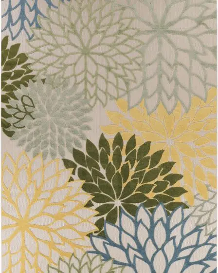 Aloha ALH05 Green Multicolor 10'x14' Area Rug