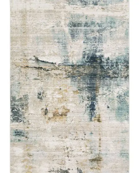 Cavett CAV03 Ivory/Blue 5'3"x7'6" Area Rug